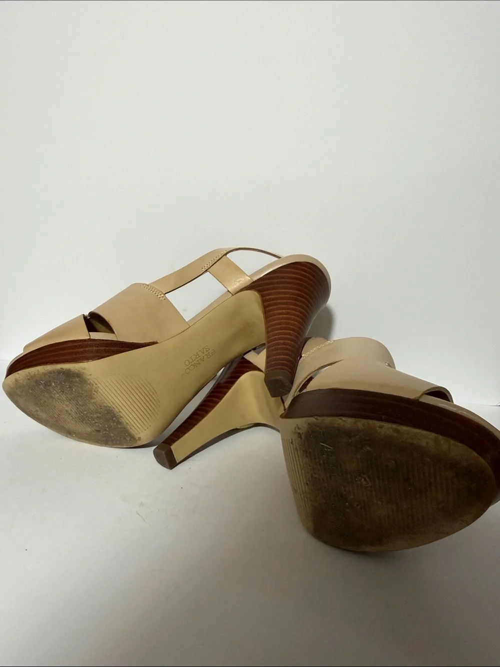 Franco Sarto Tan Open-Toe Slingback Sandals